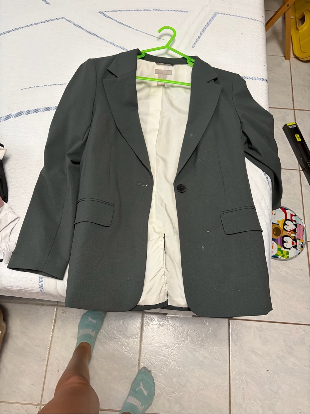H&M Dark Green Single-Button Men's Blazer